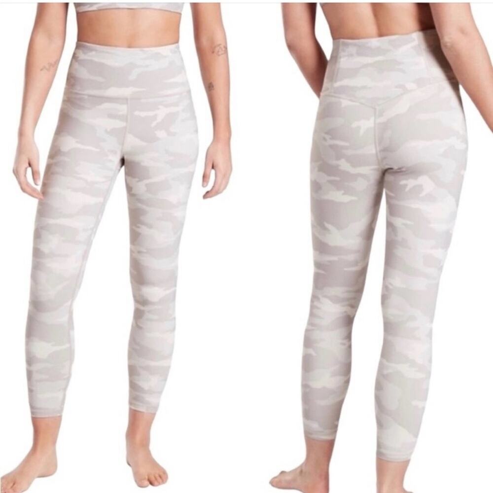 ATHLETA Elation Camo 7/8 Tights Leggings Taupe